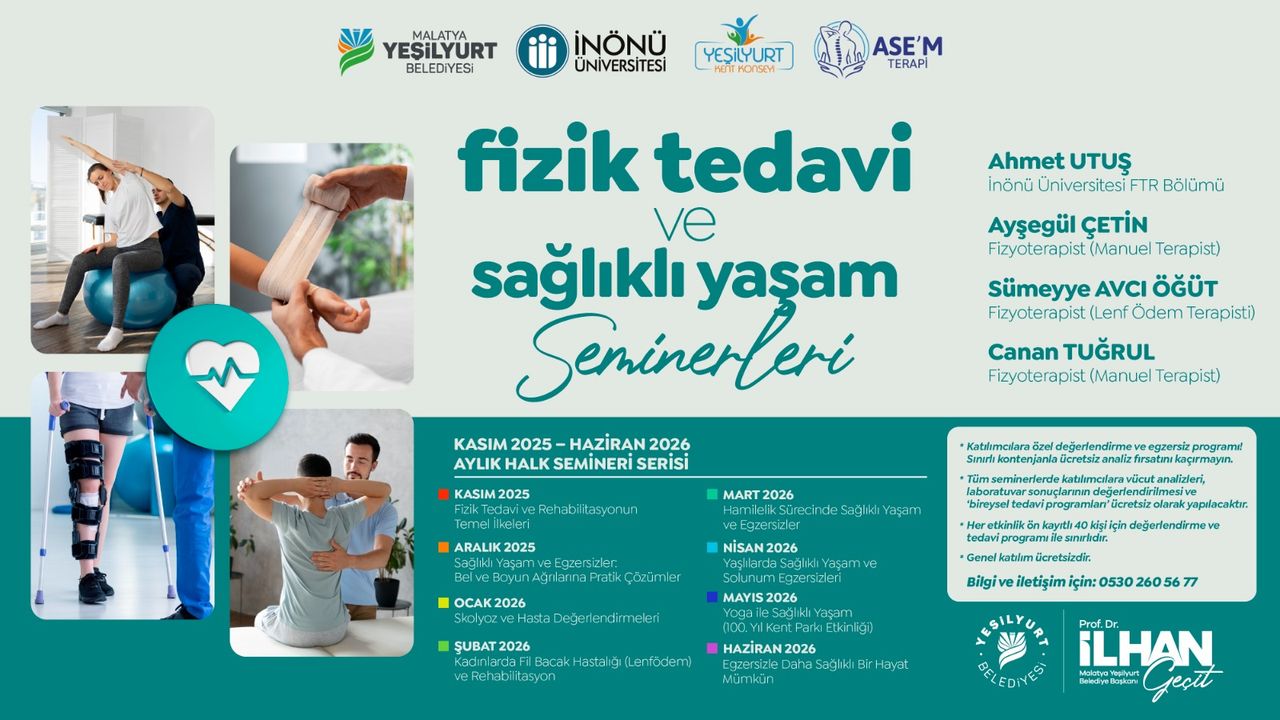 Malatya’da sağlıklı yaşam seminerleri 1 Kasım’da başlıyor