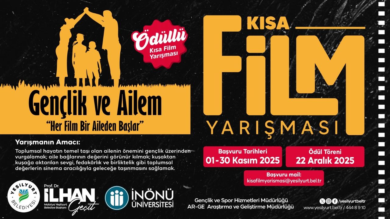 Yeşilyurt Belediyesi’nden “Gençlik ve Ailem” temalı kısa film yarışması