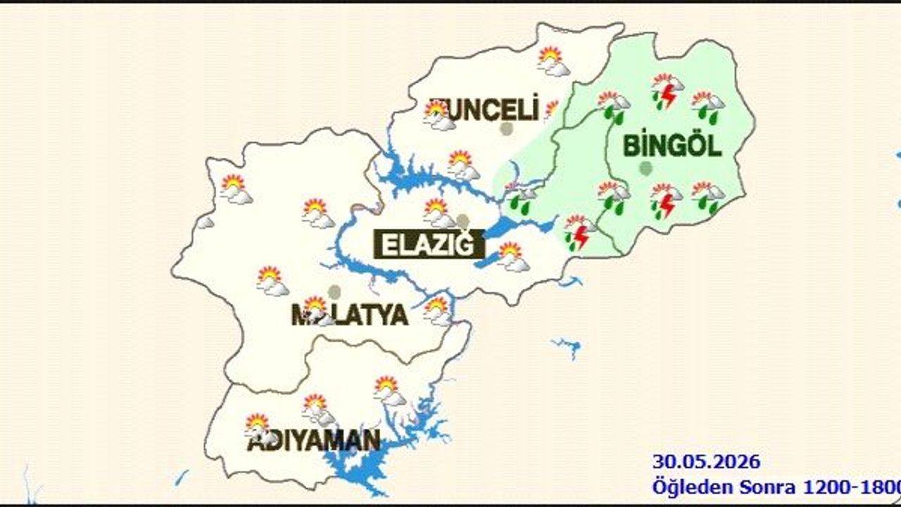 Bingöl İçin Meteoroloji'den Uyarı: Sağanak ve Dolu Yağışı Geliyor!
