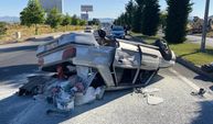 Elazığ'da beton mikseri ile çarpışan otomobil karşı şeride geçerek ters döndü: 4 yaralı