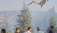 Malatya’da Tepehan yangınına beton pompasıyla müdahale etti
