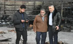 Başkan Sadıkoğlu küle dönen fabrikayı inceledi!