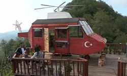 Helikopter Dağda Değil, Bahçede! Rizeli Girişimciden Sıra Dışı Yapı