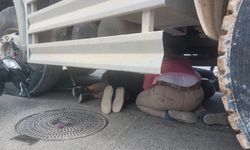 Malatya'da Kamyon Faciası! Motosiklet Sürücüsü Kıl Payı Kurtuldu