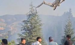 Malatya’da Tepehan yangınına beton pompasıyla müdahale etti