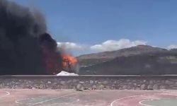 Adıyaman'da konteyner cayır cayır yandı