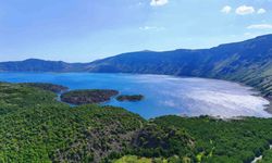 Nemrut Kalderası’nın doğal güzelliği havadan görüntülendi
