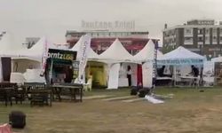 Fırtına Malatya’da çadırları uçurdu