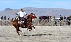 Kars'ta cirit ve at yarışlarında sporcular kıyasıya mücadele etti