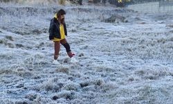 Kars'ta soğuk hava ve kırağı etkili oldu