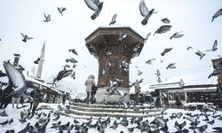 Saraybosna, kar yağışıyla beyaza büründü