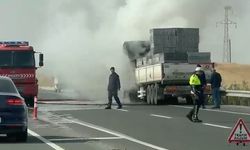 Alev alan tır, söndürüldü