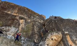 Kayalıklarda mahsur kalan 25 keçi kurtarıldı