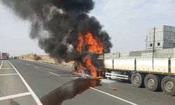 Malatya-Elazığ Karayolu’nda Seyir Halindeki Tır Alev Aldı