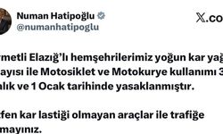 Elazığ'da motosiklet ve motokurye kullanımı yasaklandı