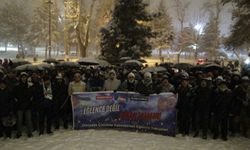 Malatya'da Gazze İçin Yürüdüler, Yılbaşı Kutlamalarına Tepki Gösterdiler