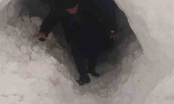 Kardan kapanan ahıra tünel açarak girdiler