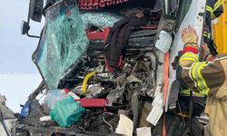 Seyir halindeki tır, park halindeki tıra çarptı: 1 yaralı