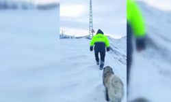 Yolu kardan kapanan köydeki kanser hastası için ekipler seferber oldu