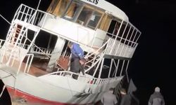 Diyarbakır'da kısmen batan tekne halat yardımıyla kurtarıldı