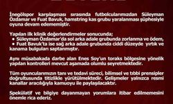 Elazığspor, Sakatlanan Futbolcularına Yönelik Açıklama Yaptı