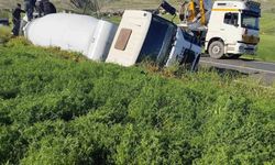 Diyarbakır Silvan’da Beton Mikseri Devrildi: Sürücü Yaralandı