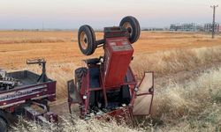 Traktör Dik Durdu, Sürücü Burnu Bile Kanamadan Çıktı