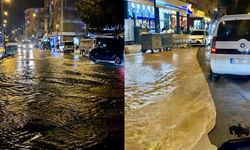 Sarıcıoğlu Caddesi’nde Su Baskını! Cadde Bir Anda Göle Döndü