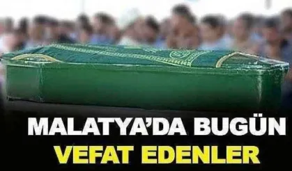 Malatya'da Bugün Vefat Edenler