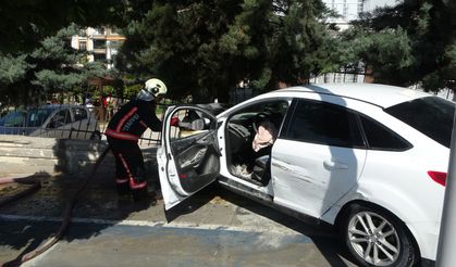 Malatya’da önce çarptı, sonra alev aldı: Şans eseri yaralanan dahi olmadı!