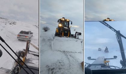 Darende’de Kar Ve Tipi Hayatı Olumsuz Etkiledi, Mahsur Kalan Araç Kurtarıldı