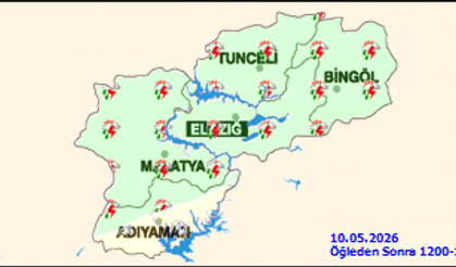 Elazığ’da Öğleden Sonra Alarmı! Sağanak Yağış Kapıya Dayandı