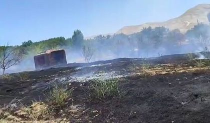 Darende'de Korkutan Yangın! 300 Metre Sulama Borusu ve 15 Meyve Ağacı Kül Oldu