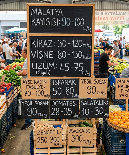 Malatya Halinde Fiyat Yarışı! Kayısı, Kiraz ve Sebzelerde Son Durum