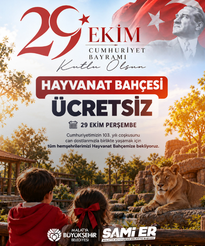 Malatya Hayvanat Bahçesi 29 Ekim’de Ücretsiz Olacak!