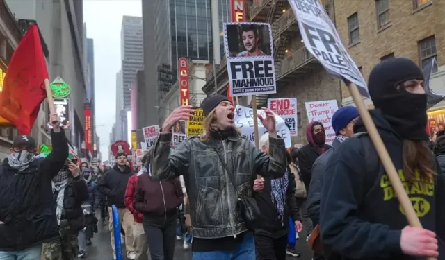 New York'ta binlerce kişi Filistinli aktivist Halil'in serbest bırakılması talebiyle toplandı