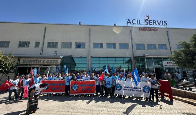 Malatya’da Kamu Çalışanlarından İş Bırakma Eylemi