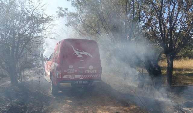 Çöpleri yakmaya kalktı, bahçe tutuştu