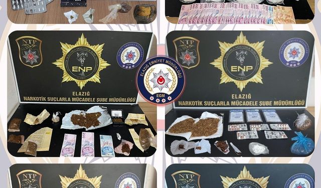 Elazığ Polisi Uyuşturucuya Nefes Aldırmadı: 16 Tutuklama, Yüzlerce Madde Ele Geçti