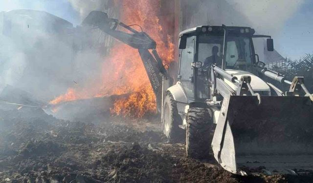 Elazığ’da samanlık yangını
