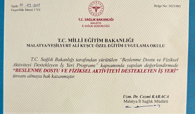 Malatya, bu okul prestijli bir hak kazandı!
