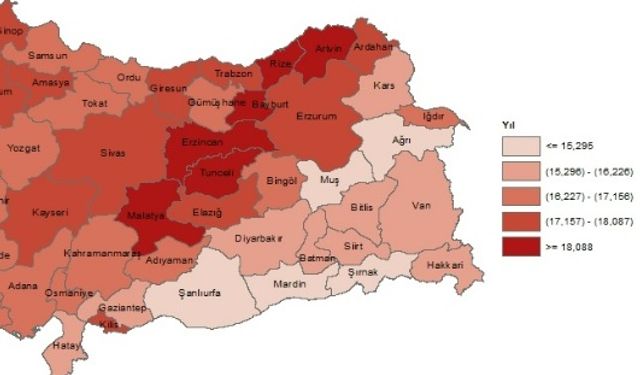 Türkiye’de 17.2, Malatya’da 18.4