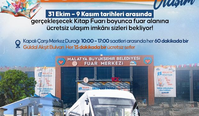 Malatya Kitap Fuarı’na Ücretsiz Ulaşım İmkanı