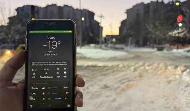Sivas'ta termometreler eksi 19 dereceyi gösterdi