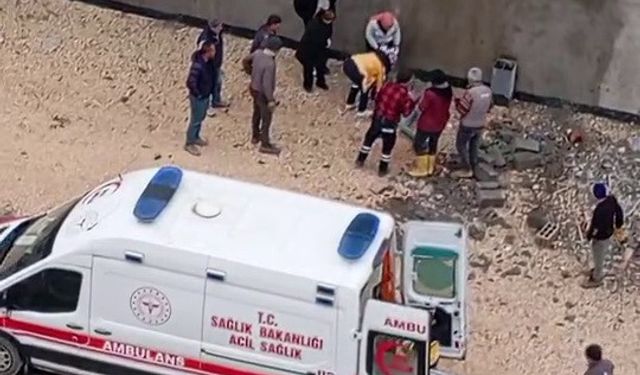 Yüksekten düşen inşaat işçisi yaralandı