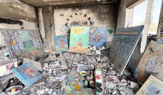 Gazzeli ressam, İsrail saldırılarından etkilenen çocuklara sanatla umut oluyor