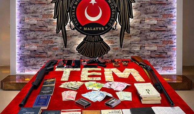 Malatya’da Kritik Operasyon: Silah, Döviz ve Örgütsel Dokümanlar Ele Geçirildi