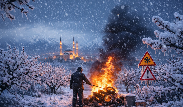 Malatya’ya kış geri döndü! Zirai don alarmı verildi