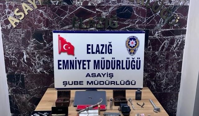 Elazığ'da 7 milyon liralık altın çalan hırsızlık şüphelileri tutuklandı