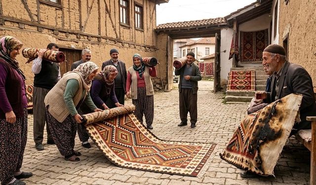 Muhtarın Kilimini Yakıp Köye Kilimi Getirdiler